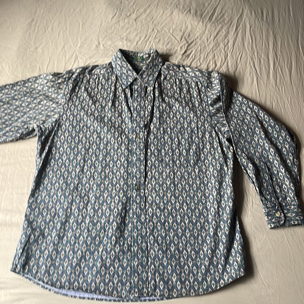 Club Room retro pattern long sleeve button down